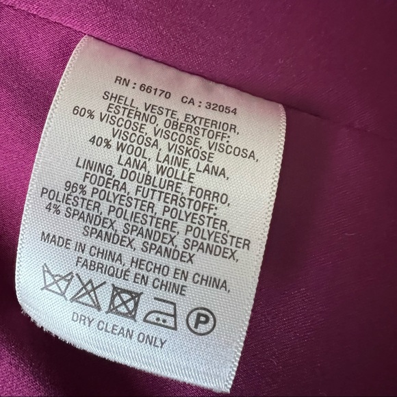 Anthropologie Elevenses Raspberry Peplum Structured Wool Blend Blazer - Picture 8 of 16